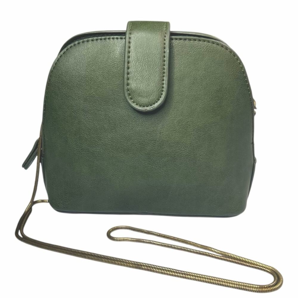 Anthropologie Green Mini Structured Dome Crossbody Bag Chain Strap Purse